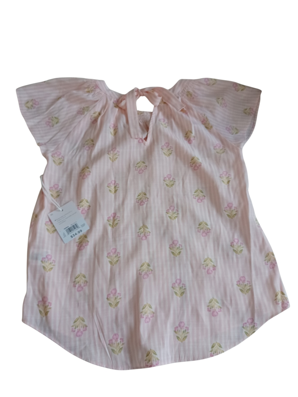 LC Lauren Conrad Pink Floral Ruffle Neck Blouse - Picture 3 of 6